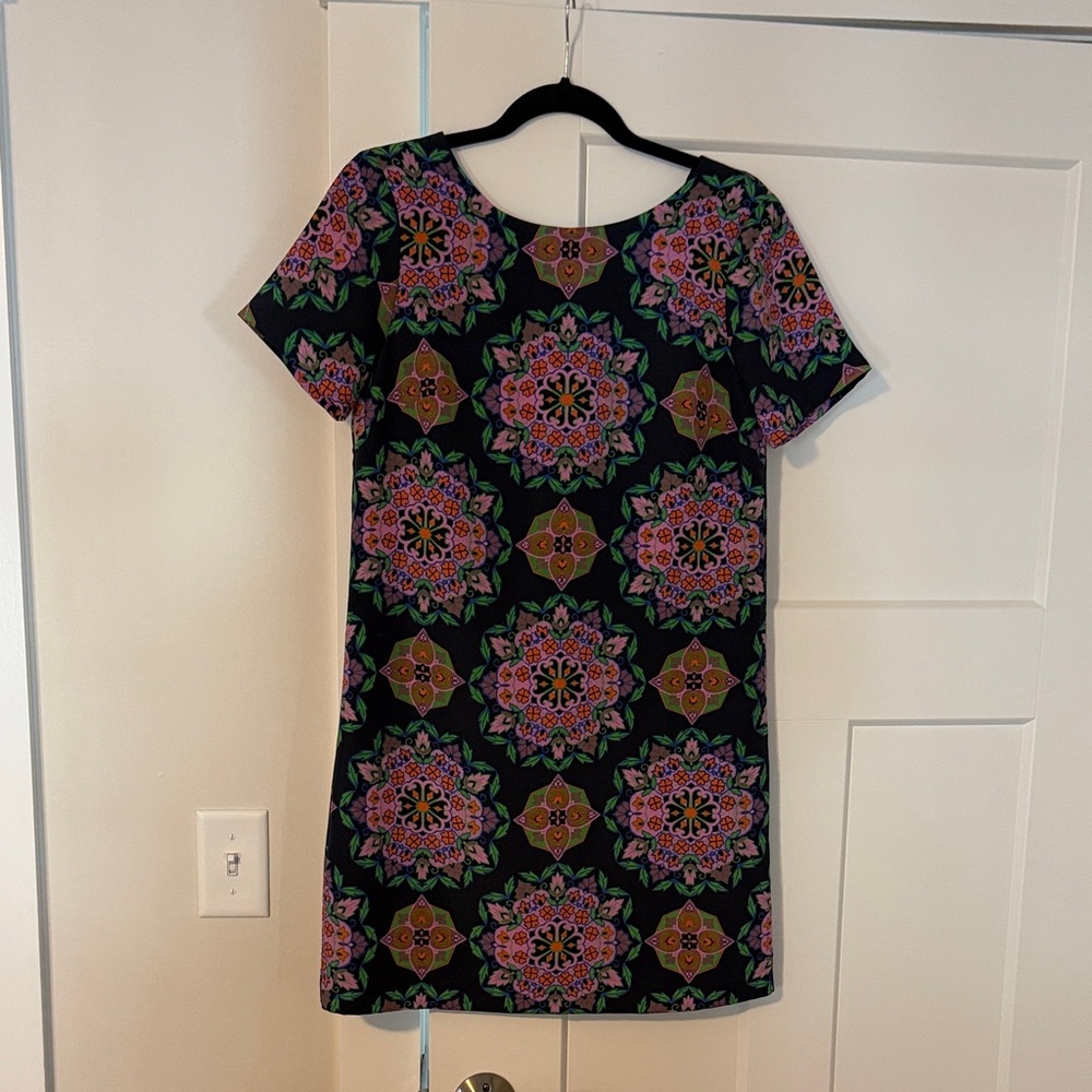 J. Crew Factory Patterned Black Dress
